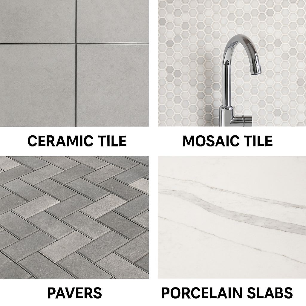 Ceramic Tile , Mosaic Tile , Pavers , Porcelain Slabs